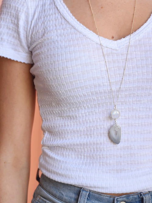 Agate & Moonstone Ceia Necklace