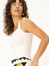 Soiree Side Rouched Tank in White