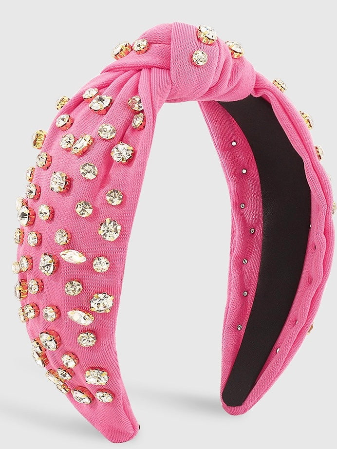 Dazzling Rhinestone Headband in Hot Pink