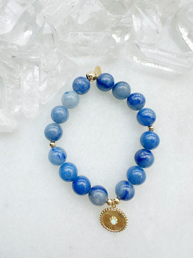 Blue Aventurine & Opal Medallion Deka Stretch