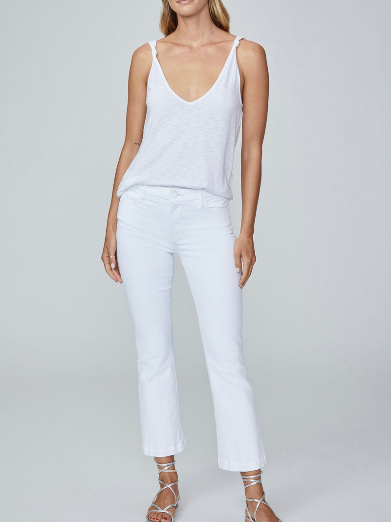 Collie Crop Flare Jean in White