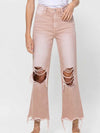 FINAL SALE Vintage Distressed Colored Jean in Blush