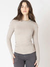 Brushed Taupe Crewneck Long-sleeve Tee