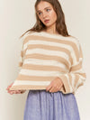 Adrianna Beige Striped Sweater