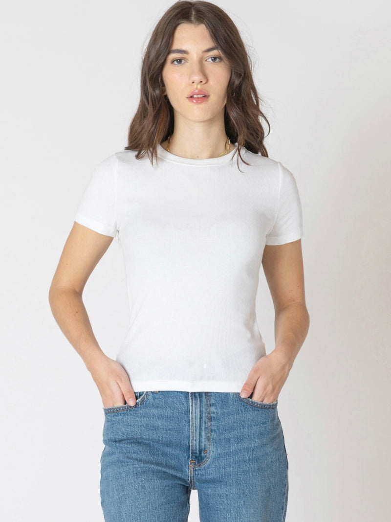 Ribbed Tee in White