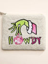 Howdy Christmas Grinch Seed Beaded Pouch Bag