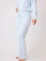 Cable Knit Lounge Pant in Blue