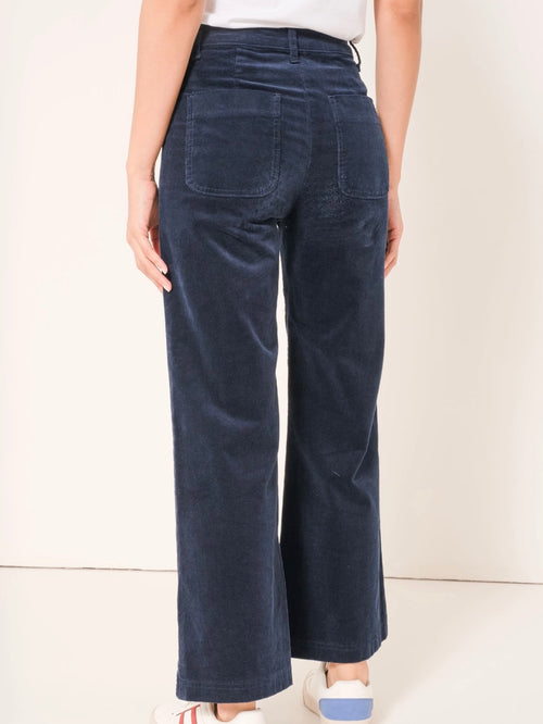 Valentina Velvet Wide Leg Pant Navy