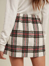 Brushed Plaid Mini Skirt