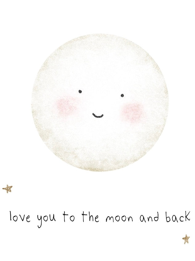 Love You To The Moon and Back Mini Card in Glitter