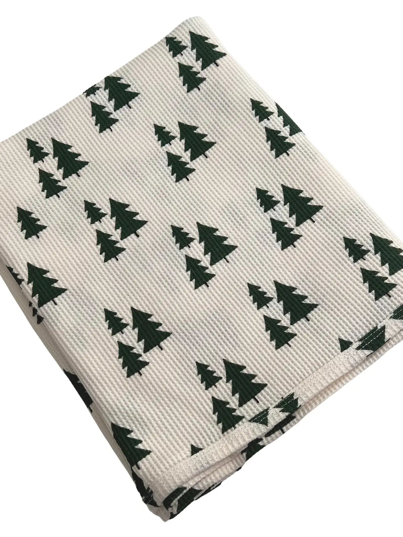 Forest Green Trees Organic Waffle Swaddle