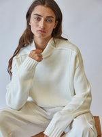 Riah Rolled Hem Sweater in Ivory