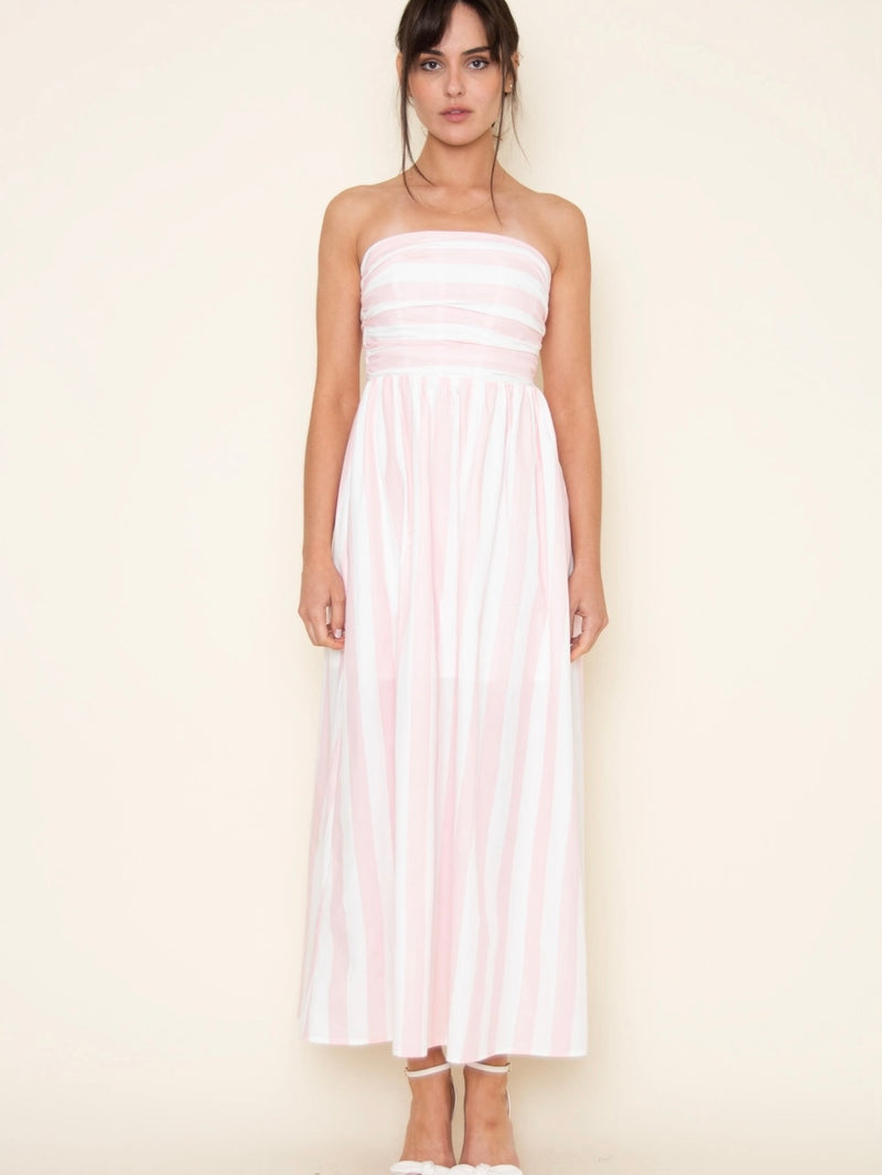 Pink Striped Maxi Dress