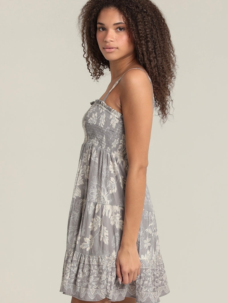 Mid Summer Smocked Floral Tiered Dress