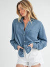 Dark Washed Denim Button Up Lora Shirt