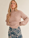 FINAL SALE Malory Mock Neck Sweater in Pink Multi