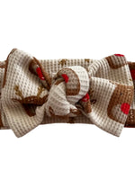 Reindeer Organic Waffle Knit Bow