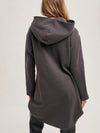 High Neck Hoodie Tunic Sweatshirt with Pocket