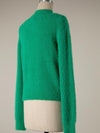 Irina Mock Neck Eyelash Sweater in Kelly Green