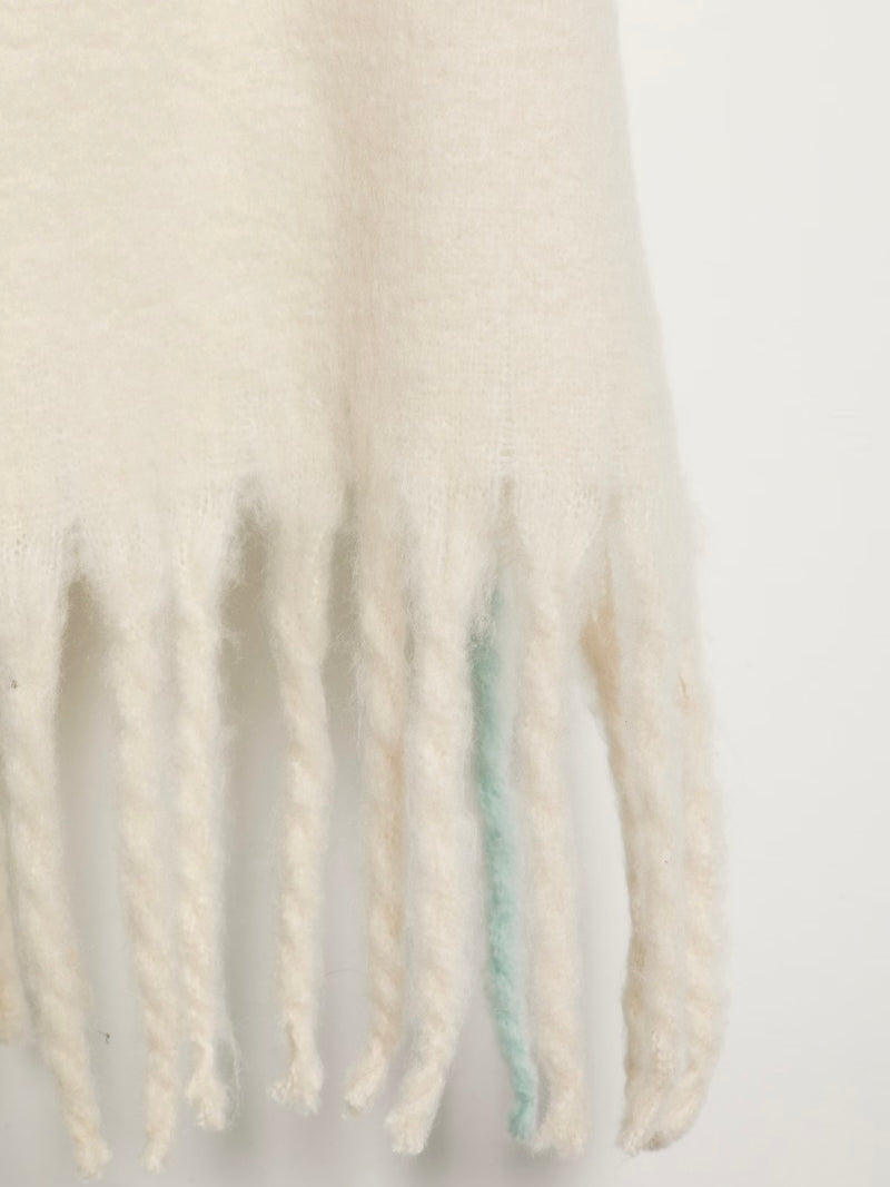 Winter Chill Blanket Scarf in Ivory