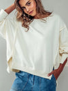 Split Sleeve Sienna Terry Sweatshirt in Ivory