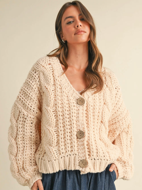 Chunky Cream Cardigan