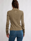 Breezy Slit Sweater Thermal Top in Fossil Dune