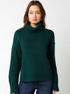 Hailey Turtleneck Side Slit Sweater in Emerald