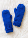 Royal Blue Cuffed Knit Mittens