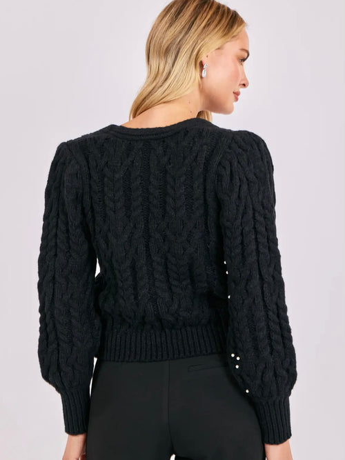 Bejeweled Cardigan in Black