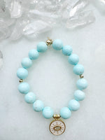 Turquoise White Evil Eye Deka Stretch