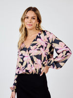 Black & Pink Floral Top