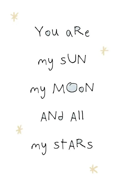You Are My Sun, Moon & Stars Card in Glitter