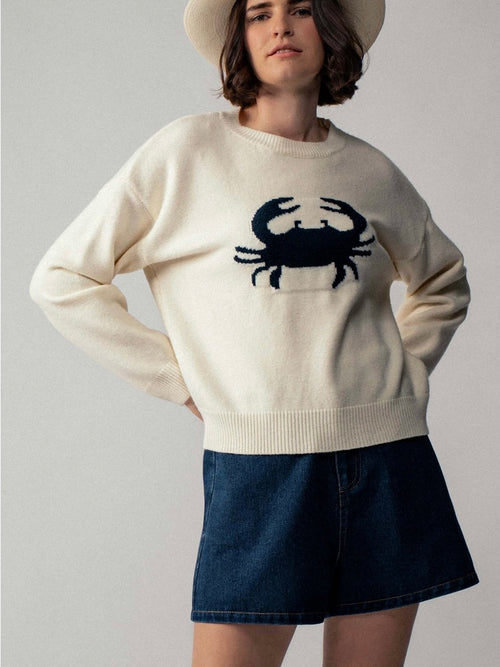 Crab Relaxed Knit Sweater