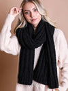 Comfy Boucle Vertical Knit Scarf Black