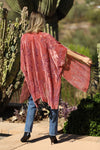 Floral Fringe Velvet Burnout Kimono