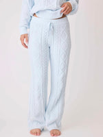 Cable Knit Lounge Pant in Blue