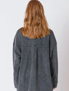 Knit Denim Jacket in Washed Black