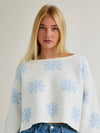 12/5 Snowflake Boat Neck Oversized Sweater