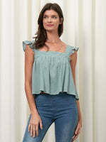 Sage Green Ruffle Shirt