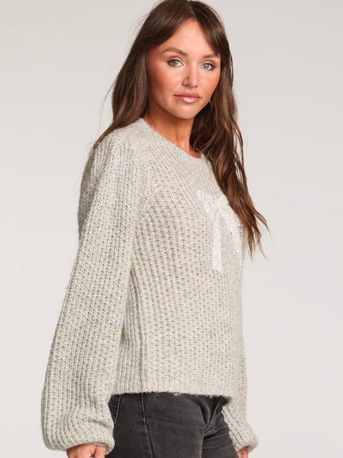 Bow Sweater in Heather Grey