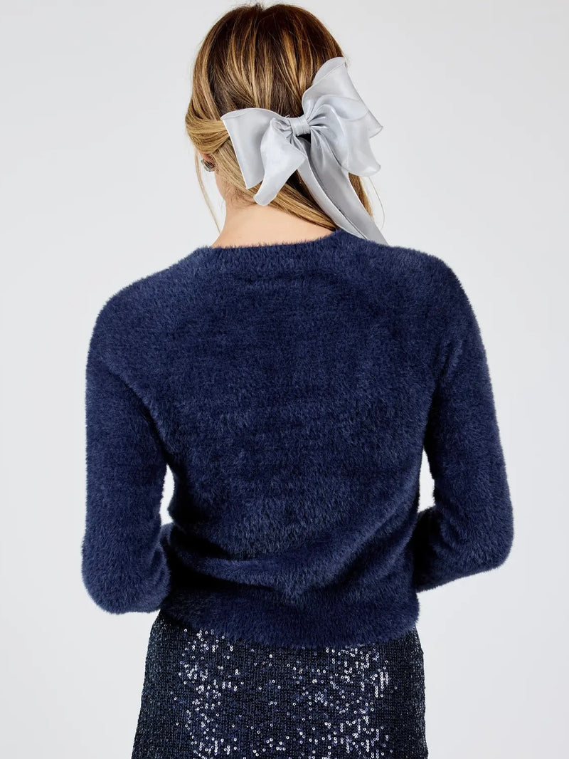 Navy Fuzzy Sweater