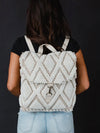 Cream Diamond Pattern Backpack