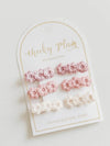 Luxa Little Pink Ombre Flower Embroidered Clips