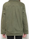 Camo Oversized Reversable Denim Jacket in Olive Green