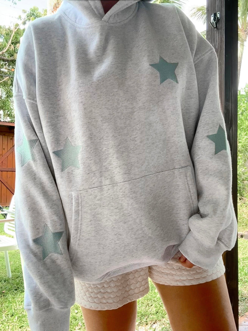 Star Hoodie In Pearl Grey