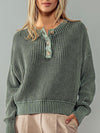 Perfect Seams Long Sleeve Henley in Olive