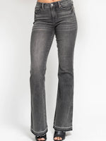 Grey Release Hem Flare Jean