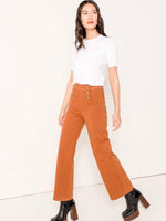 Vintage Button Jeans in Camel