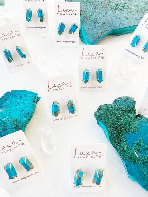 Turquoise Hexa Stud